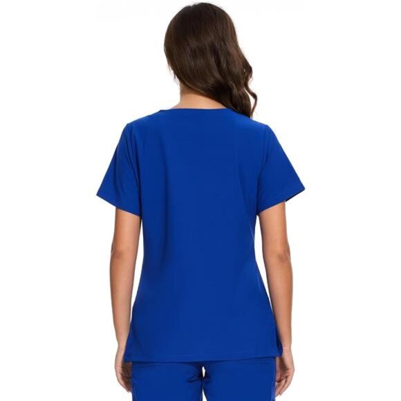 Scrubs for Women - V-Neck Women Scrub Tops with 3 Pockets,Soft Stretch - Picture 3 of 8